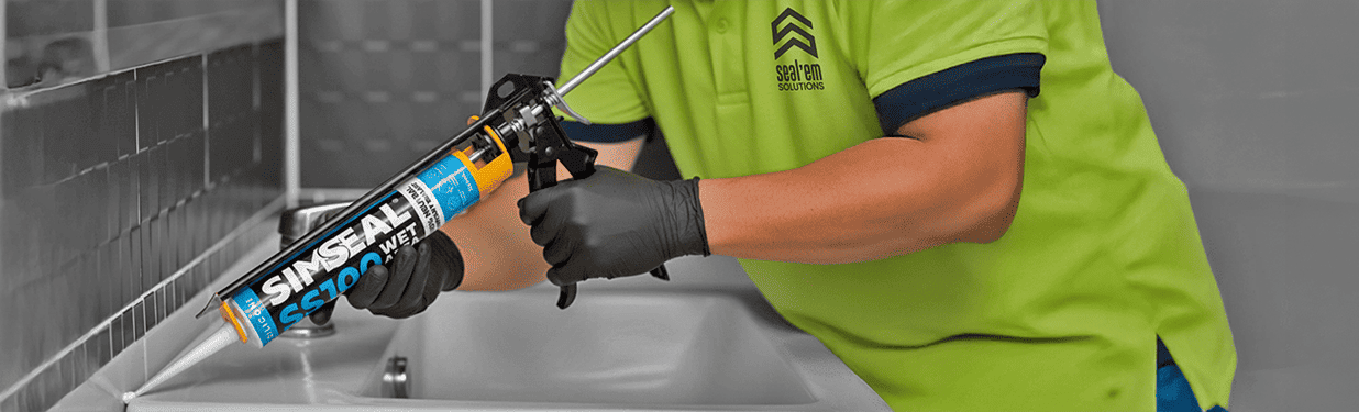 Seal'em Solutions technician applying joint sealant — QBCC-licensed caulking contractors Brisbane & Gold Coast