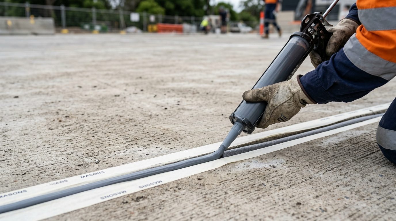 Expansion joint sealing on Brisbane commercial concrete slab